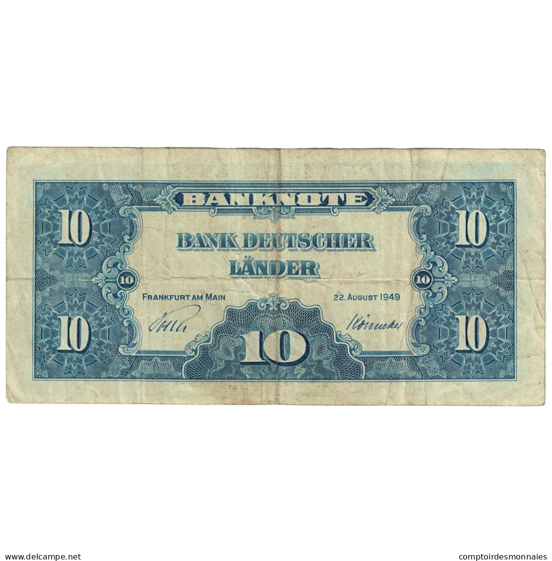 Billet, République Fédérale Allemande, 10 Deutsche Mark, 1949, 1949-08-22 - 10 Deutsche Mark