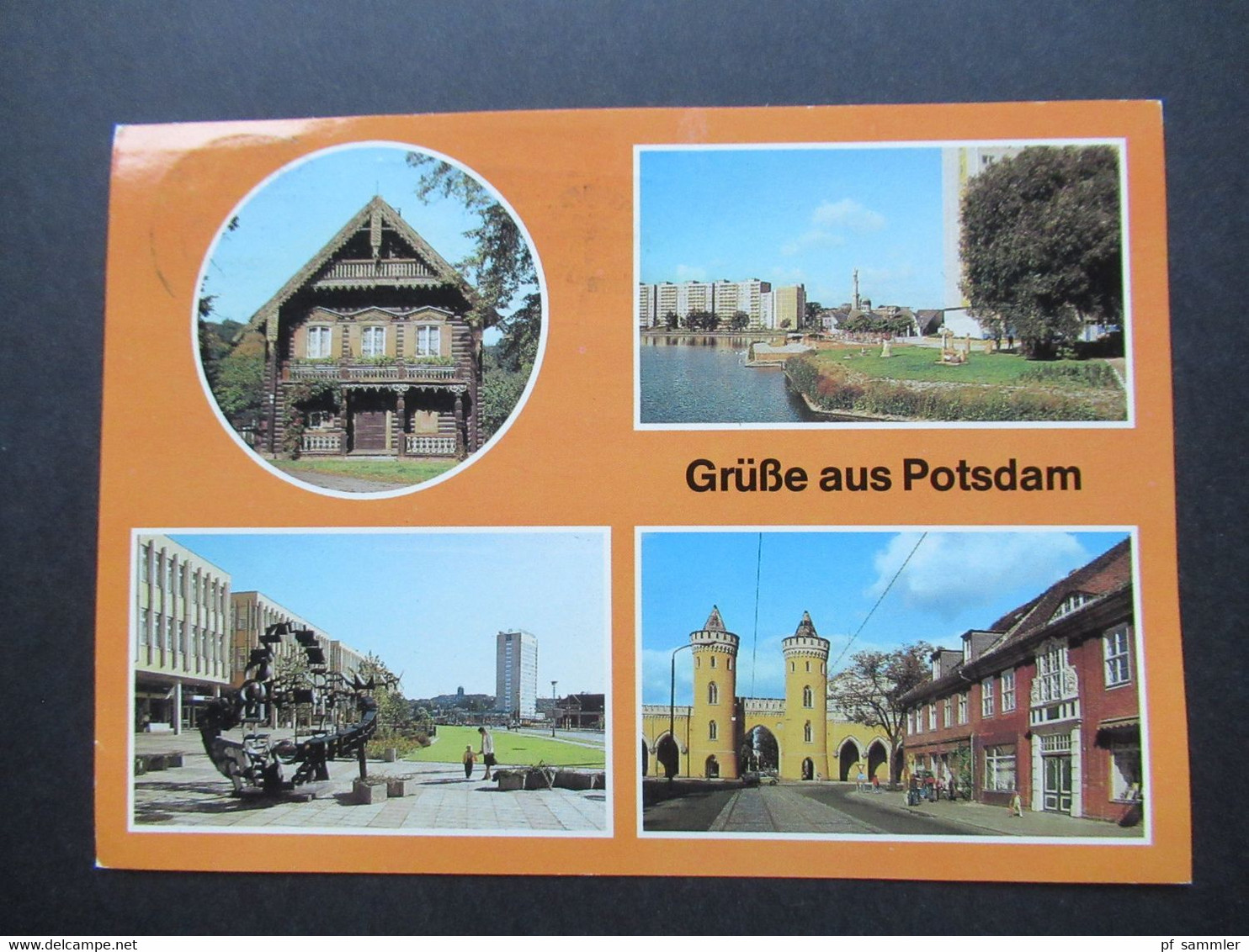 DDR 1988 Mehrbild AK Grüße Aus Potsdam Nach Essen Gesendet Mit Ganzsachenausschnitt Frankiert Als MiF - Cartas & Documentos