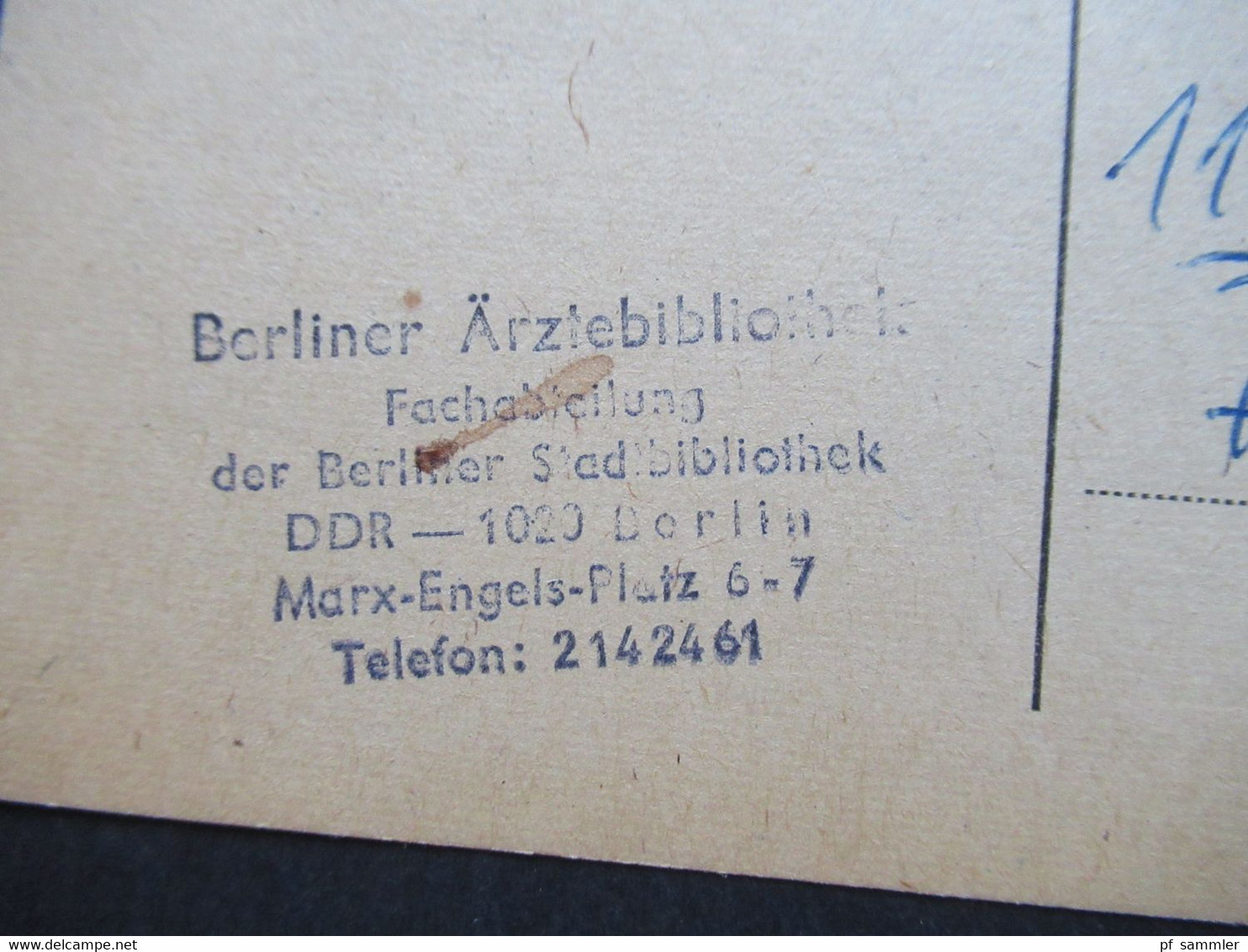 DDR 1986 PK Drucksache Gebühr Bezahlt Beim BPA 1005 Berlin 1. Mahnung / Leihfrist Berliner Ärztebibliothek - Covers & Documents