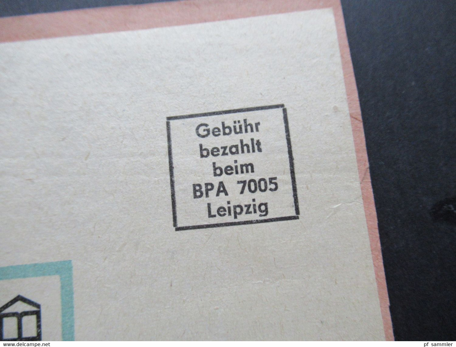 DDR 1970 / 80er Jahre Buchhaus Leipzig Wirtschaftspäckchen Drucksache Gebühr Bezahlt Beim BPA 7005 Leipzig - Storia Postale