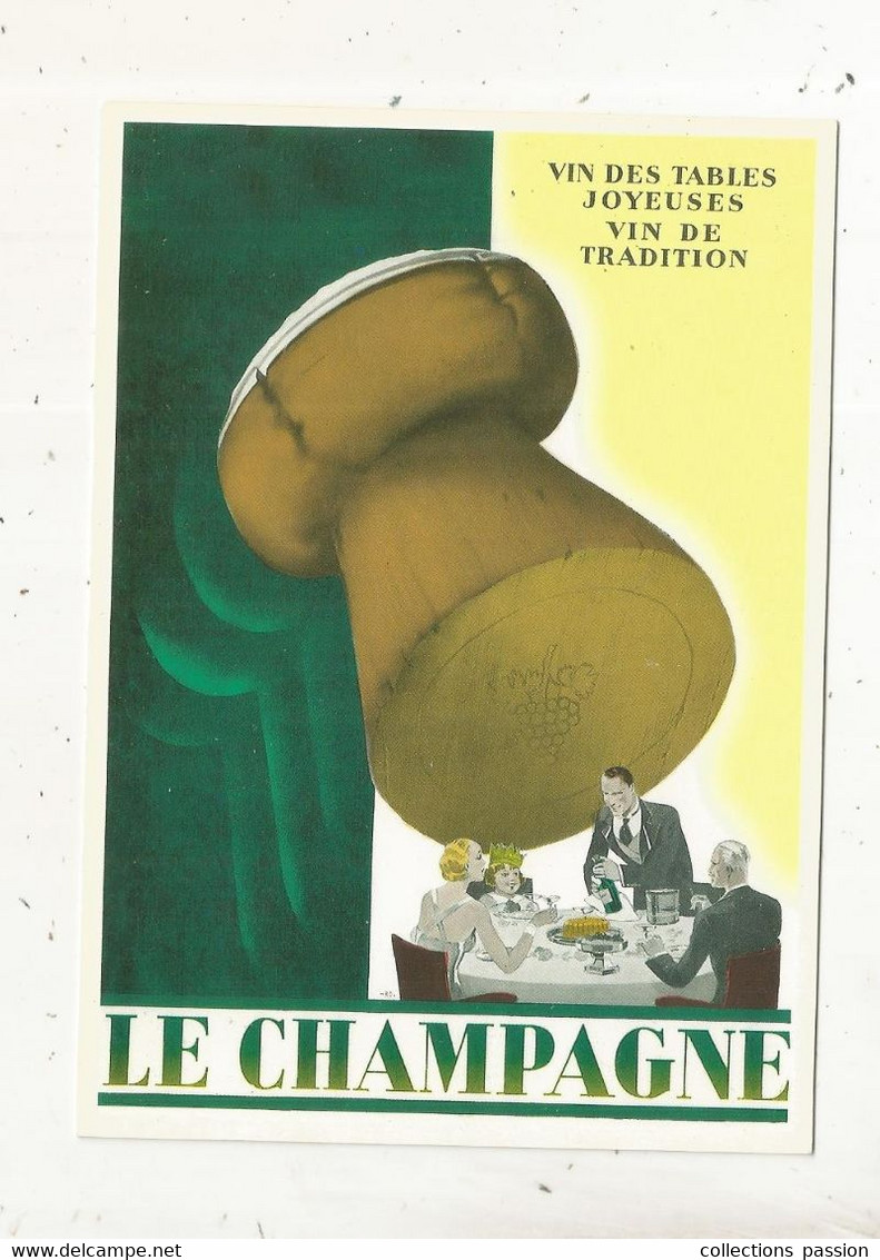 Cp , Publicité, Série RECLAME, N° 29, Centenaire éditions, LE CHAMPAGNE, Vierge, Vin Des Tables Joyeuses Et De Tradition - Werbepostkarten