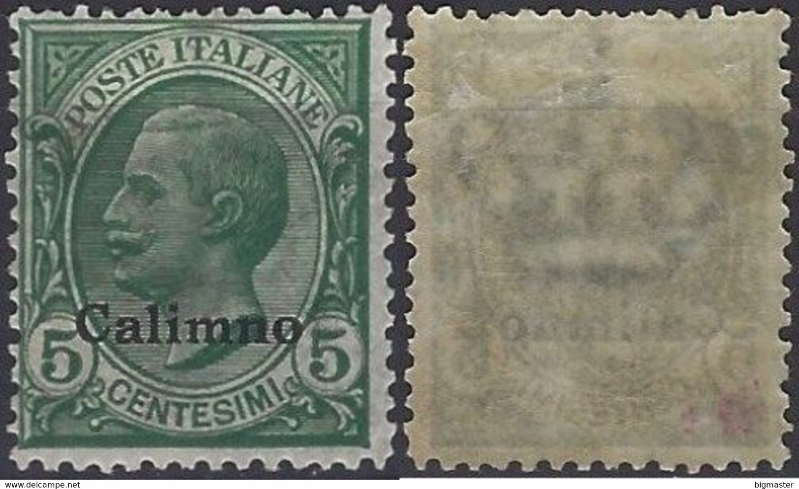 1912 Regno D'Italia IG 1912 IT-EG CA2 5c Italy Stamps Overprinted 'Calimno New - Egée (Calino)