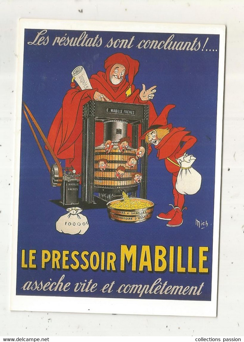 Cp , Publicité, LE PRESSOIR MABILLE Par MICH ,phototèque PERRIN, Claude Aubert éditeur ,n° A 89 ,vierge - Werbepostkarten