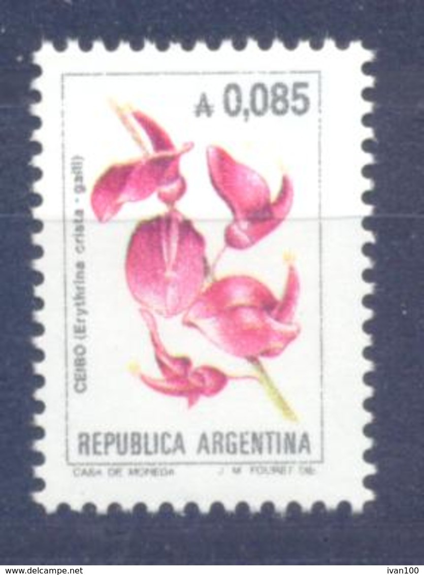 1985. Argentina, Definitive, Flowers, Mich. 1770, 1v, Mint/** - Unused Stamps