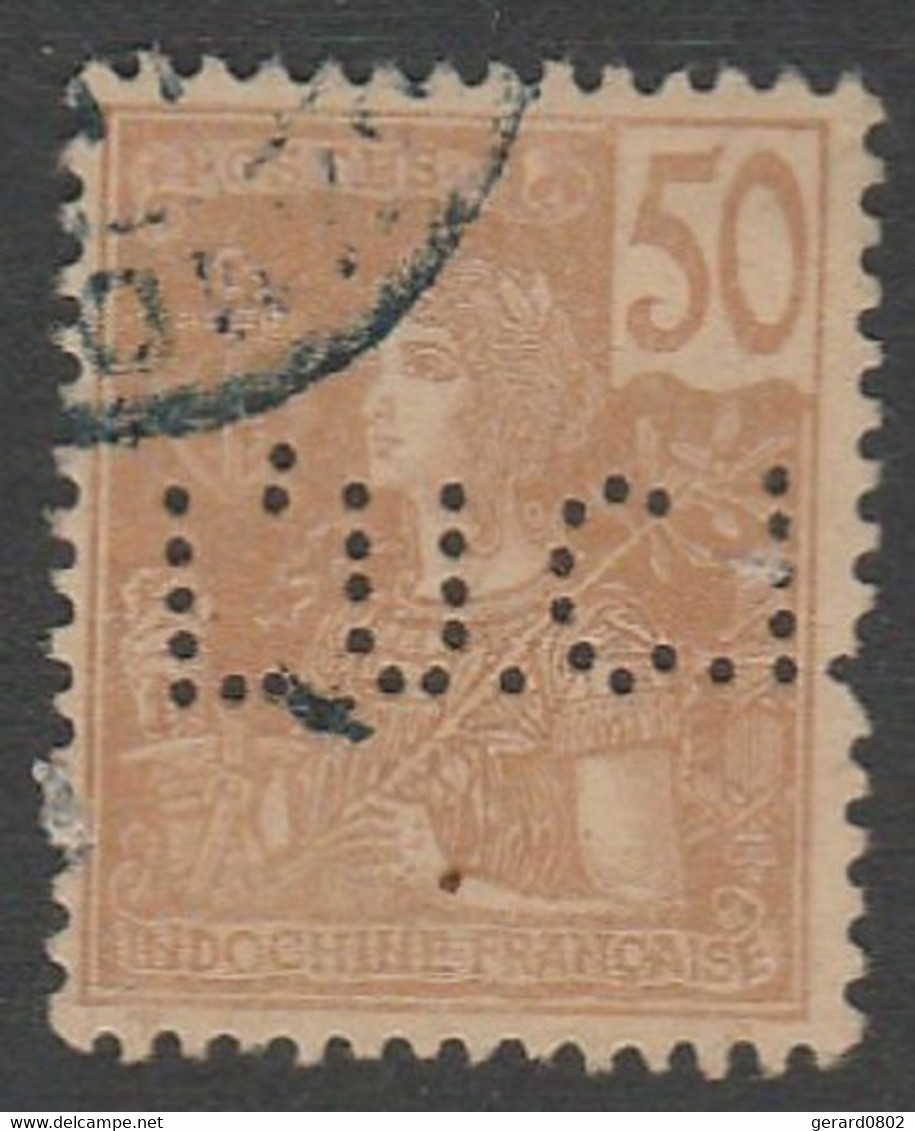 INDOCHINE - N°35 Perforé L'UCI - Oblitéré - Used Stamps