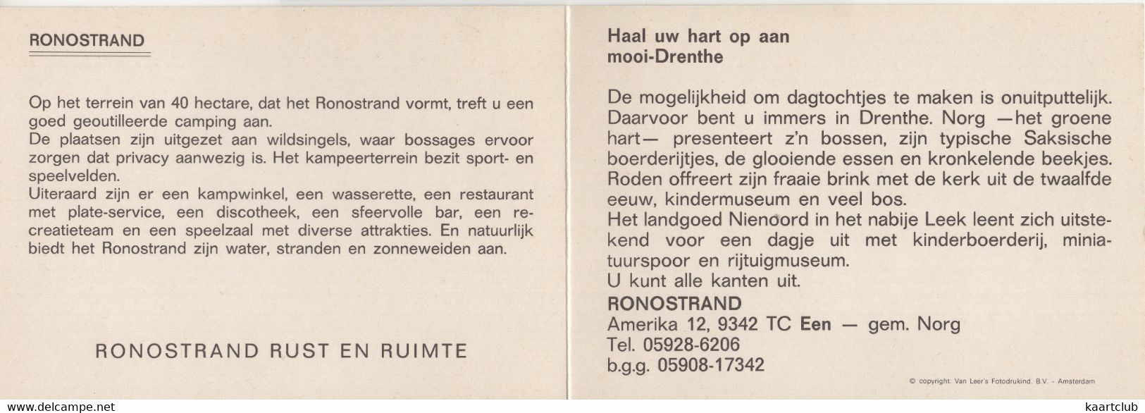 Roden - Norg: 'Ronostrand', CAMPING - Amerika 12, Een - (Drenthe, Nederland/Holland) - Norg