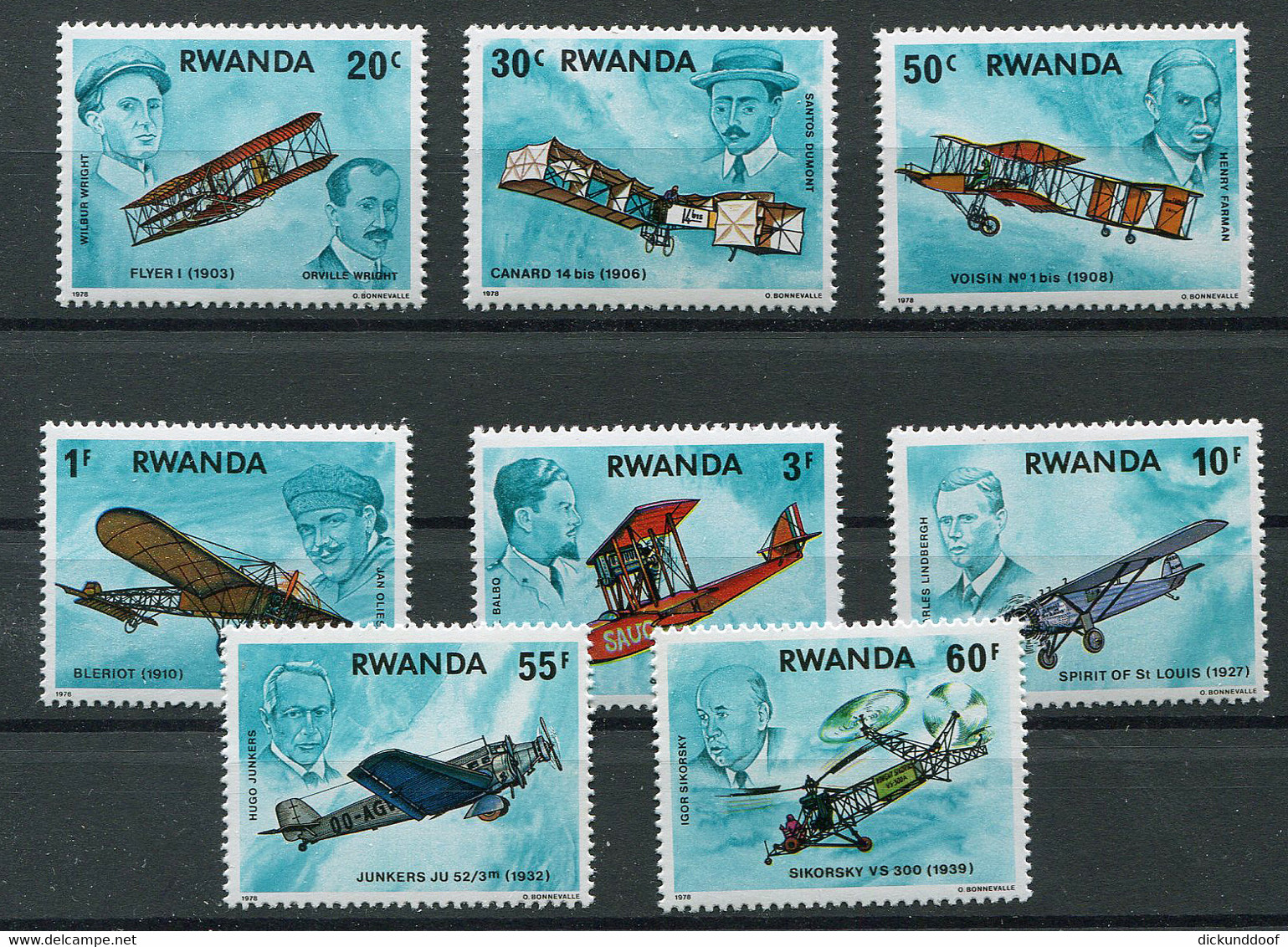 Rwanda / Ruanda: Aviation History  1978 Postfrisch / MNH / Neuf - Nuovi