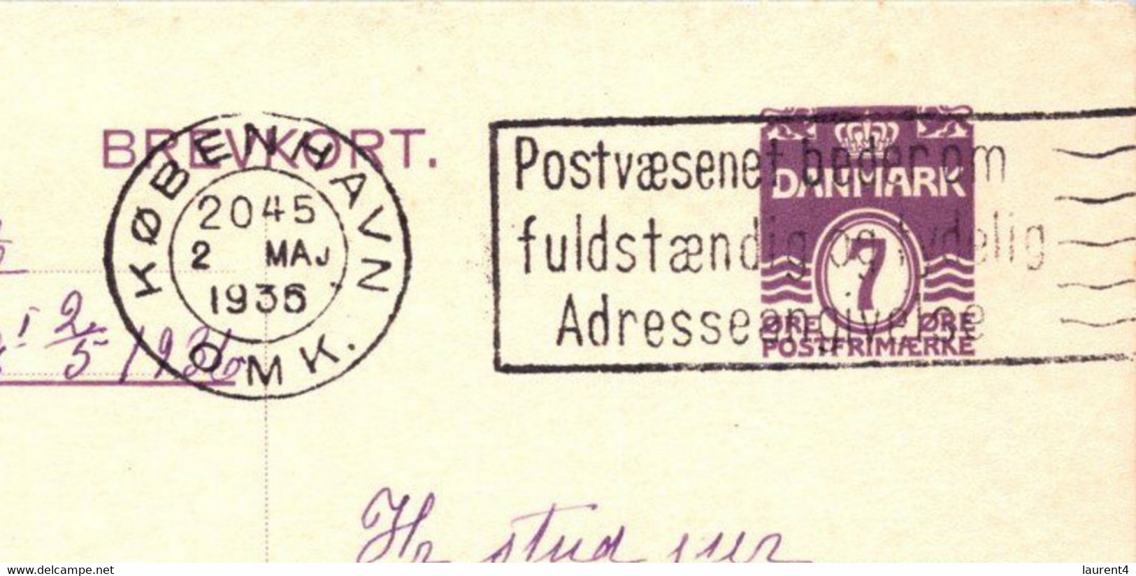 (4 C 43) Denmark  - BREVKORT - 1936 (118) - Otros & Sin Clasificación