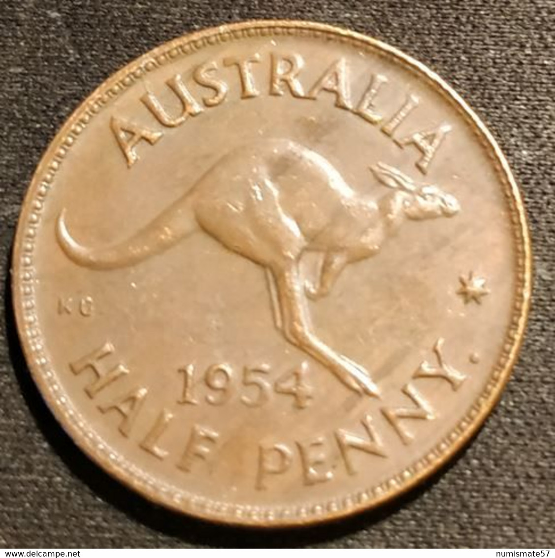 AUSTRALIE - AUSTRALIA - ½ - 1/2 - HALF PENNY 1954 - Elizabeth II - 1er Portrait ; Sans "F:D:" - KM 49 - ½ Penny