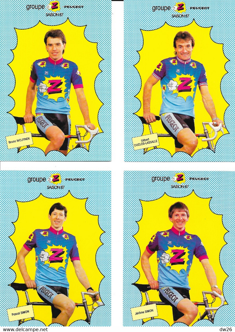 Fiches Cyclisme - Equipe Cycliste Professionnelle Z Peugeot 1987 (Groupe Zannier, St Chamond) 19 Coureurs - Ciclismo