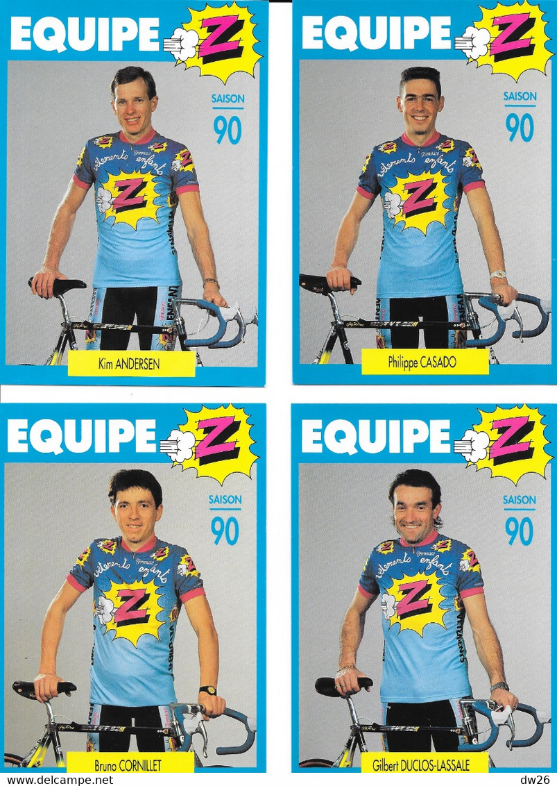 Fiches Cyclisme - Equipe Cycliste Professionnelle Z Fiat 1990, Cycles Lemond (Groupe Zannier, St Chamond) 17 Coureurs - Cyclisme