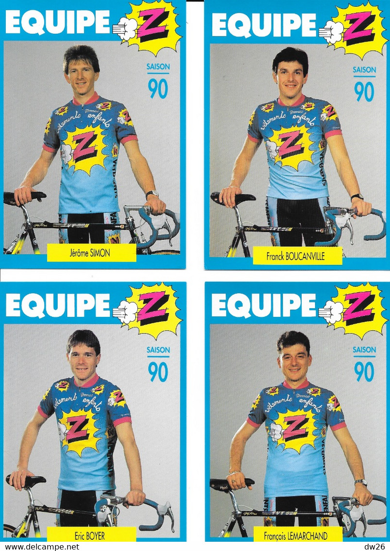 Fiches Cyclisme - Equipe Cycliste Professionnelle Z Fiat 1990, Cycles Lemond (Groupe Zannier, St Chamond) 17 Coureurs - Cycling