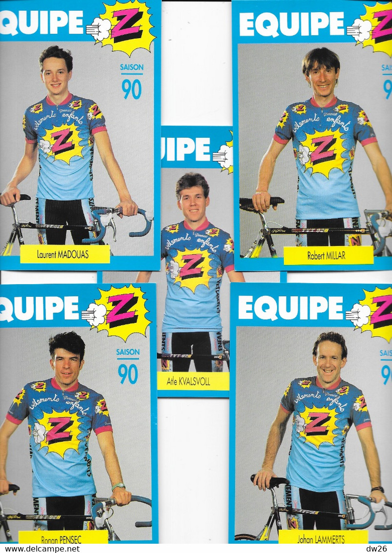 Fiches Cyclisme - Equipe Cycliste Professionnelle Z Fiat 1990, Cycles Lemond (Groupe Zannier, St Chamond) 17 Coureurs - Cyclisme