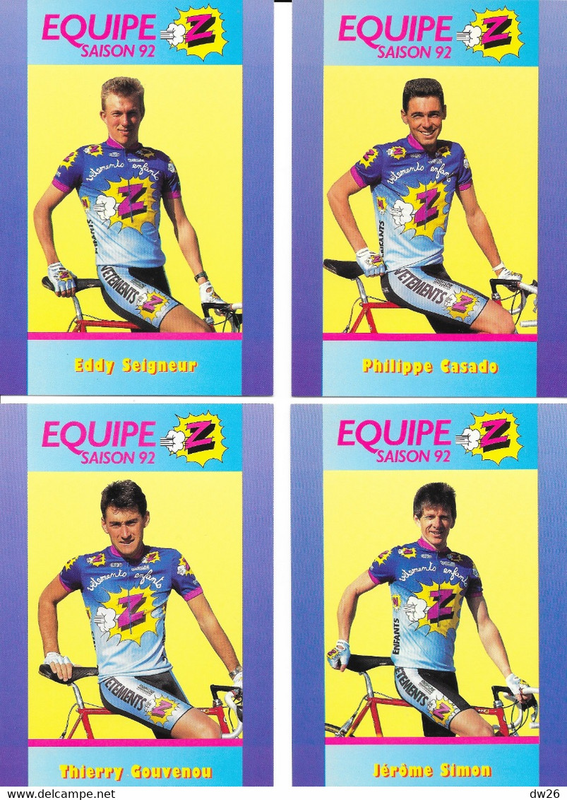 Fiches Cyclisme - Equipe Cycliste Professionnelle Z Opel 1992, Cycles Lemond (Groupe Zannier, St Chamond) 17 Coureurs - Ciclismo