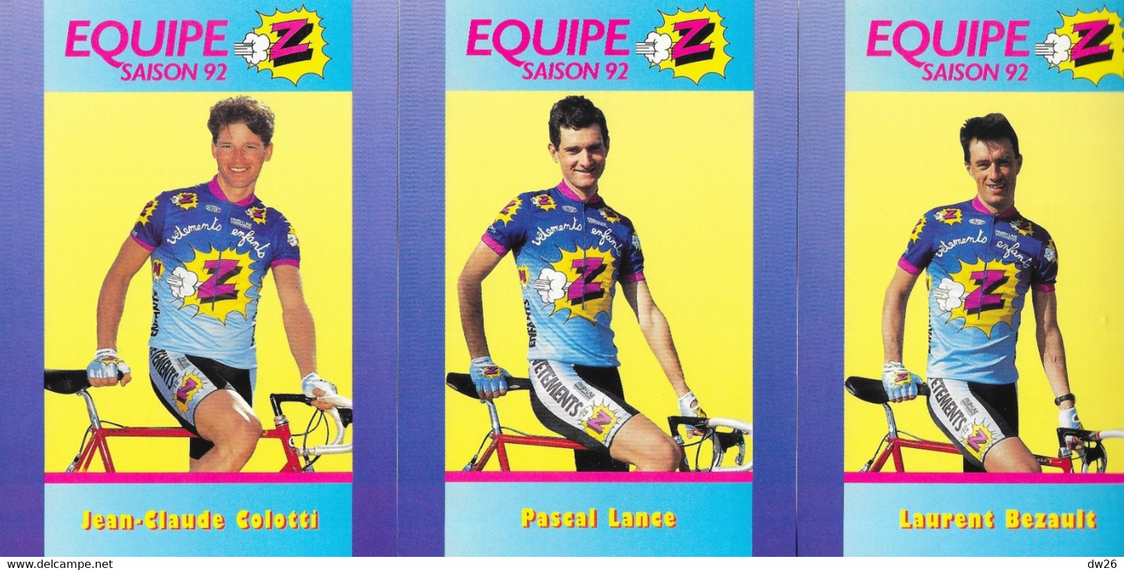 Fiches Cyclisme - Equipe Cycliste Professionnelle Z Opel 1992, Cycles Lemond (Groupe Zannier, St Chamond) 17 Coureurs - Radsport