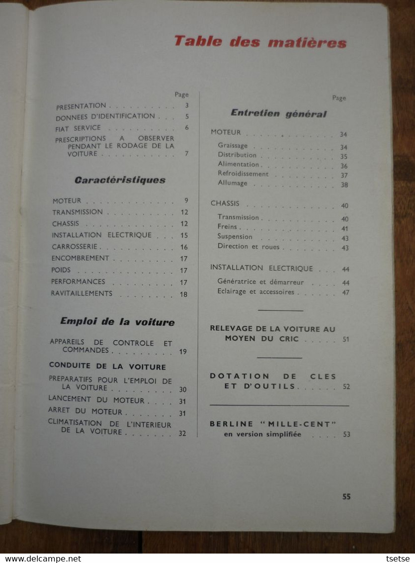 4 Notices Anciennes Sur Les Automobiles Fiat , Pour Collectionneur  Et Restaurateur De Voitures - Auto