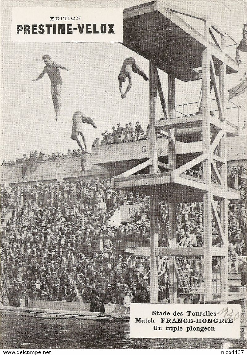 Photo Paris 20e  Stade Des Tourelles Match France Hongrie 1930 Triple Plongeon - High Diving