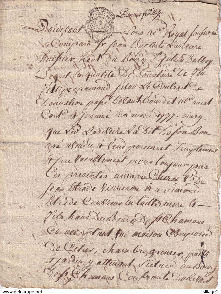 Limoges (Haute-Vienne 87) Donation  Chirac -  Vigneron - Couvreur 1765 - ... - 1799