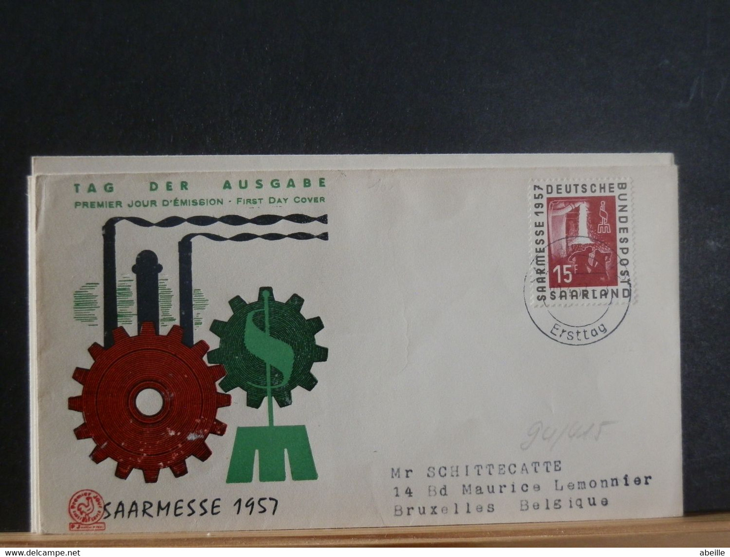 94/415 FDC  SAARLAND  1957 - FDC