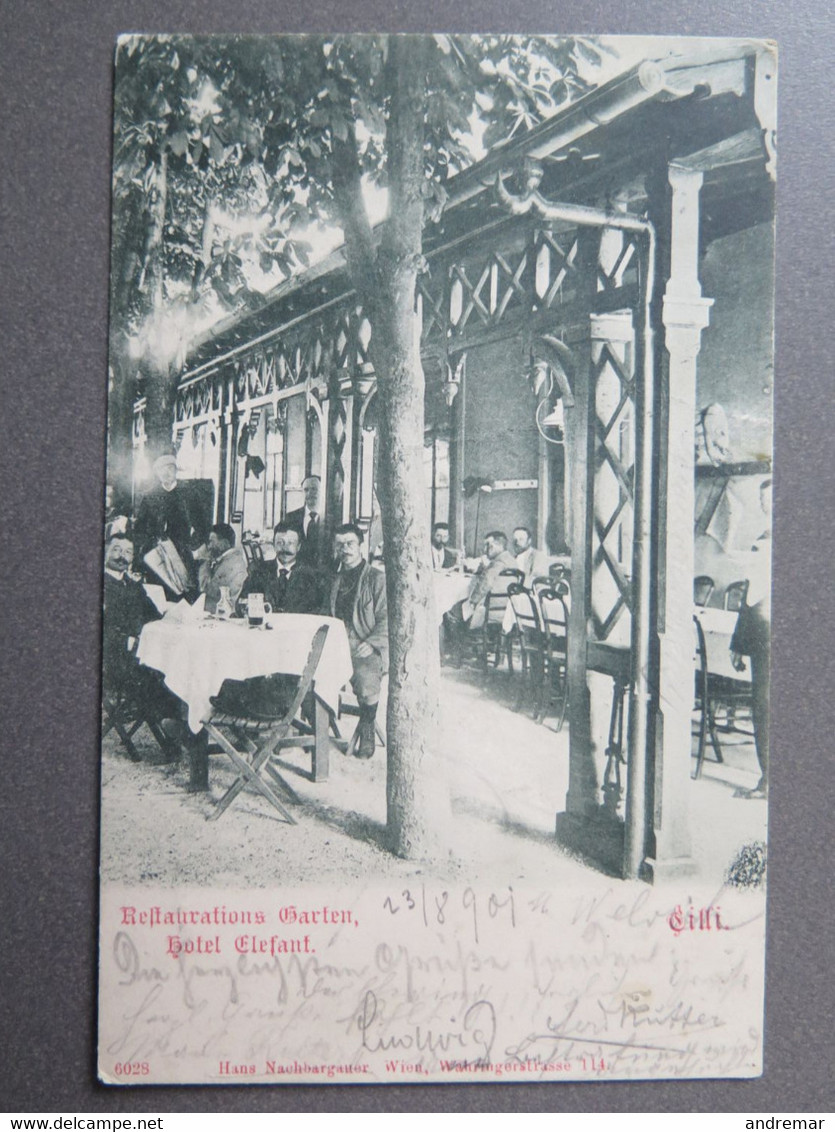 CELJE - CILLI - RESTAURATIONS GARTEN, HOTEL ELEFANT - CIRCULÉE EN 1901 - Eslovenia