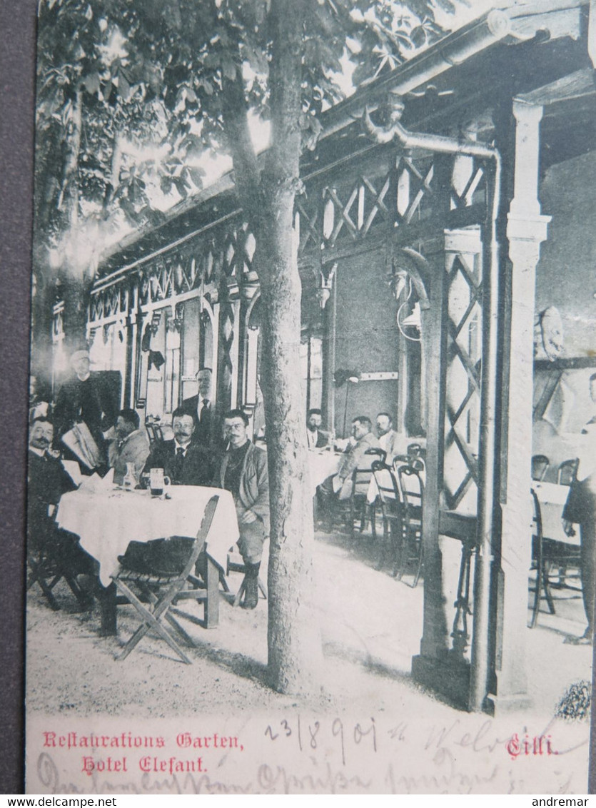 CELJE - CILLI - RESTAURATIONS GARTEN, HOTEL ELEFANT - CIRCULÉE EN 1901 - Slovenia