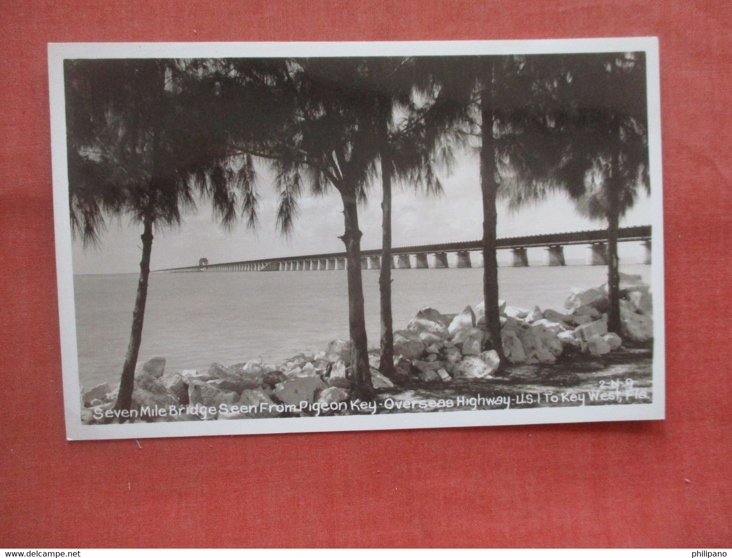 RPPC   Seven Mile Bridge Seen From Pigeon Key Overseas Highway To  Key West Florida >  >     Ref  5328 - Key West & The Keys