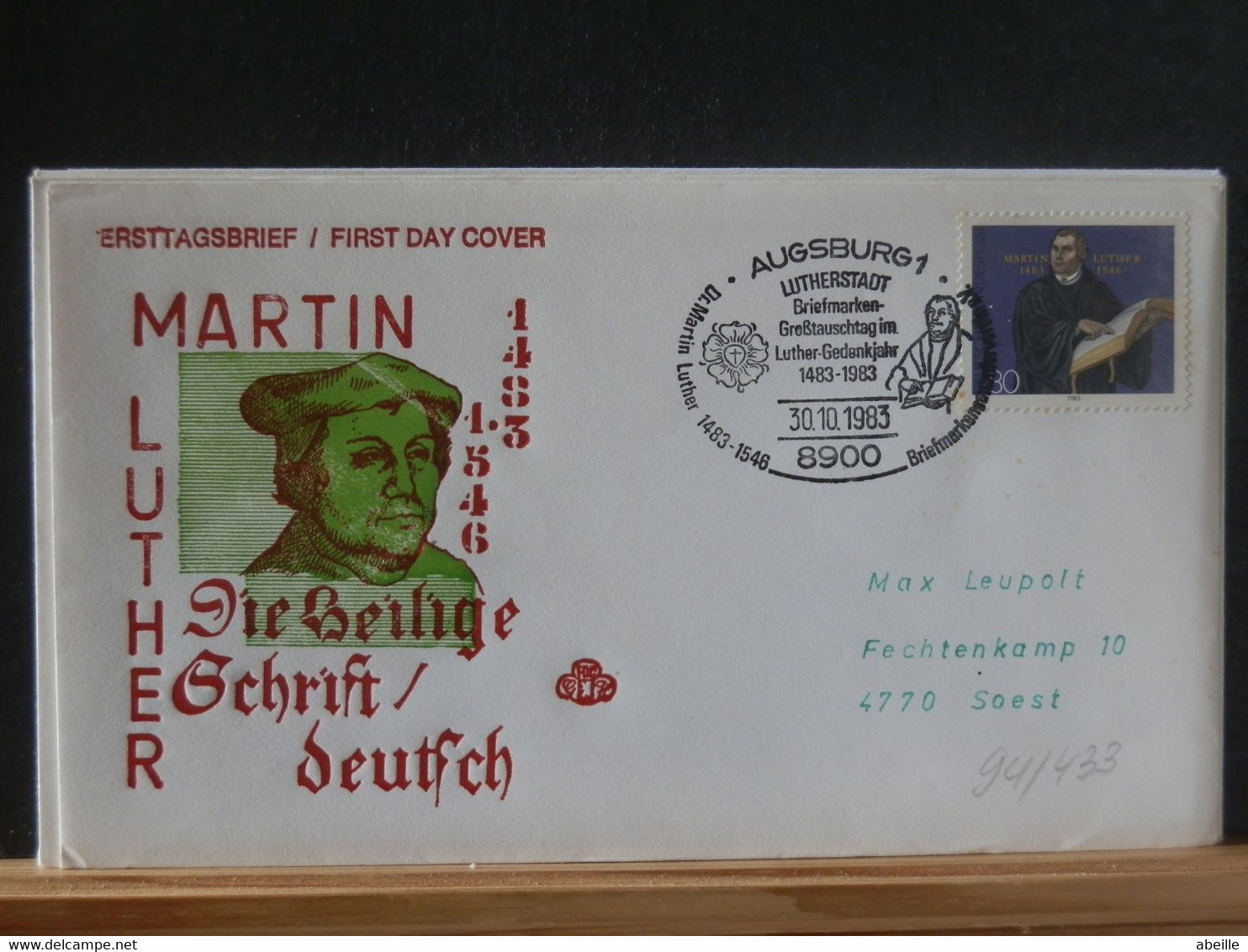 94/433 FDC  ALLEMAGNE LUTHER - Théologiens