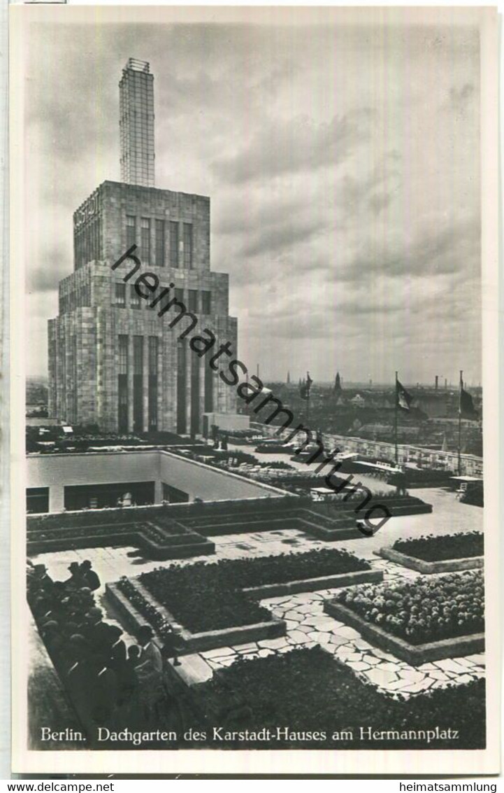 Berlin - Neukölln - Karstadt Am Hermannplatz - Dachgarten - Foto-Ansichtskarte - Verlag Hermann Schmidt Berlin - Neukoelln