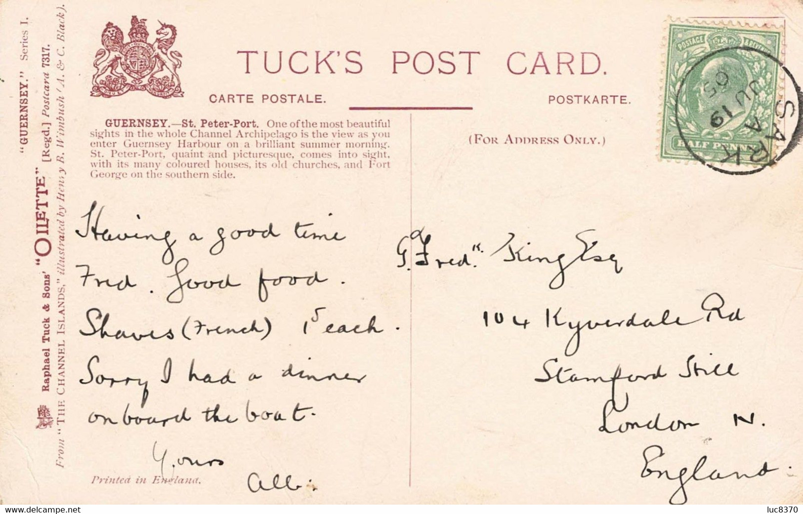 19.06.1905 - St. Peter Port / Guernsey - Sark - Londen (#24) - Sark