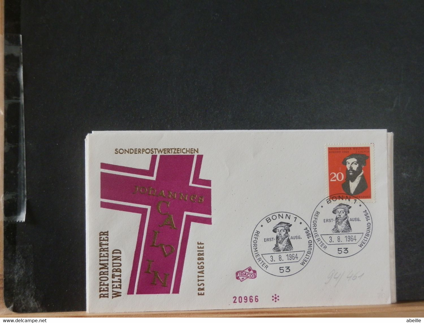 94/461  FDC  ALLEMAGNE  CALVIN - Théologiens