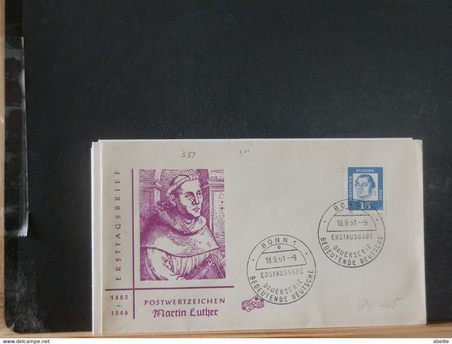 94/465  FDC  ALLEMAGNE  LUTHER - Theologians