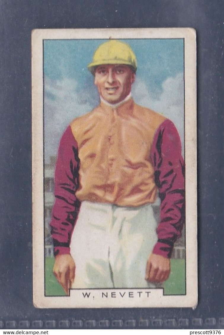 Famous Jockeys 1936 - 43 W Nevett   - Gallaher Cigarette Card - Original- Sport, Horse Racing - Gallaher