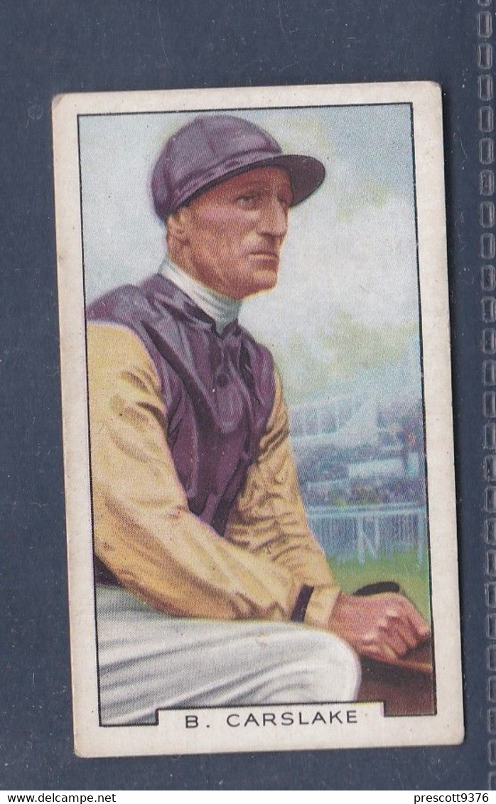 Famous Jockeys 1936 - 46 B. Carslake  - Gallaher Cigarette Card - Original- Sport, Horse Racing - Gallaher