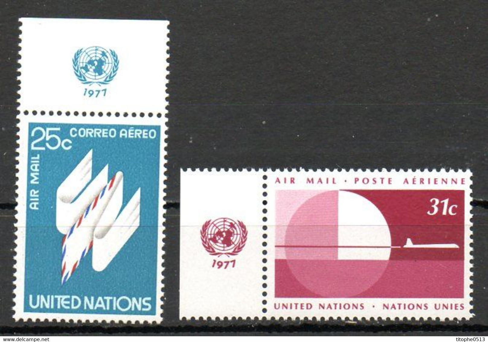 ONU NEW YORK. PA 22-3 De 1977. Série Courante. - Airmail