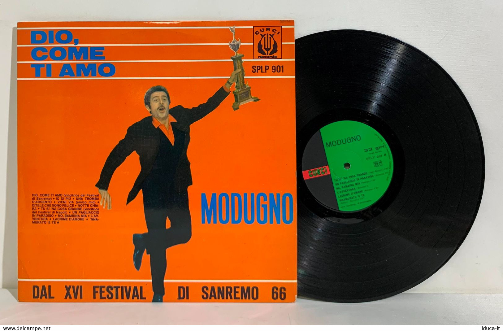 I100442 LP 33 Giri - Domenico Modugno - Dio, Come Ti Amo - Curci 1966 - Autres - Musique Italienne