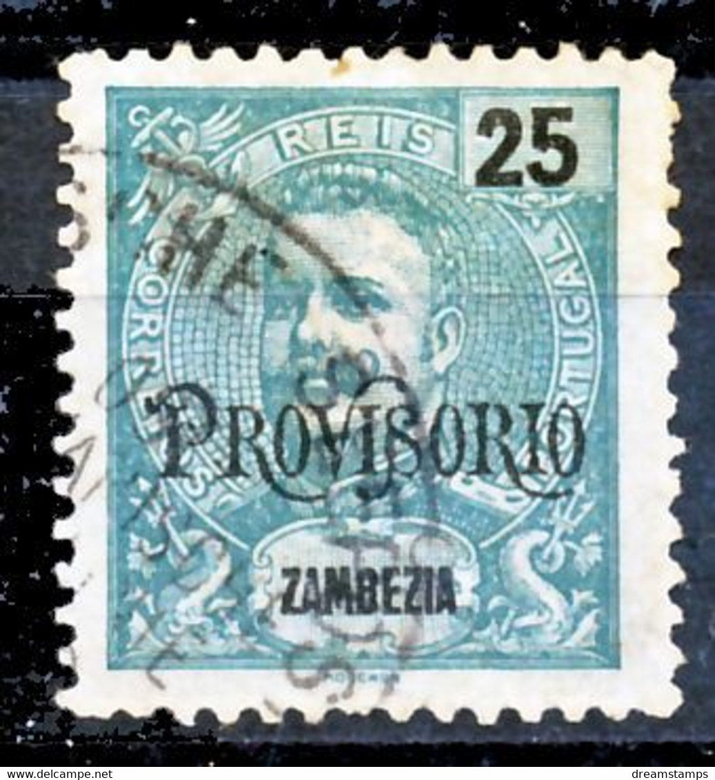 !										■■■■■ds■■ Zambezia 1902 AF#43 ø Provisional 35 Réis GERMAN POSTMARK (x9060) - Zambezië