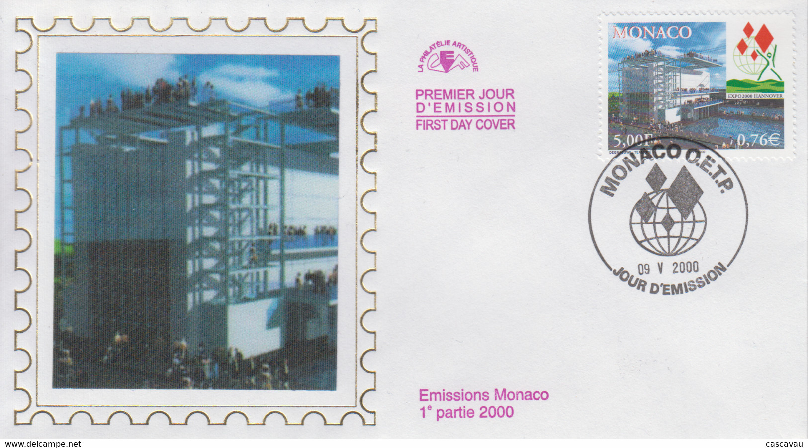 Enveloppe  FDC   1er  Jour    MONACO   Exposition  Universelle   HANNOVRE   2000 - 2000 – Hannover (Deutschland)