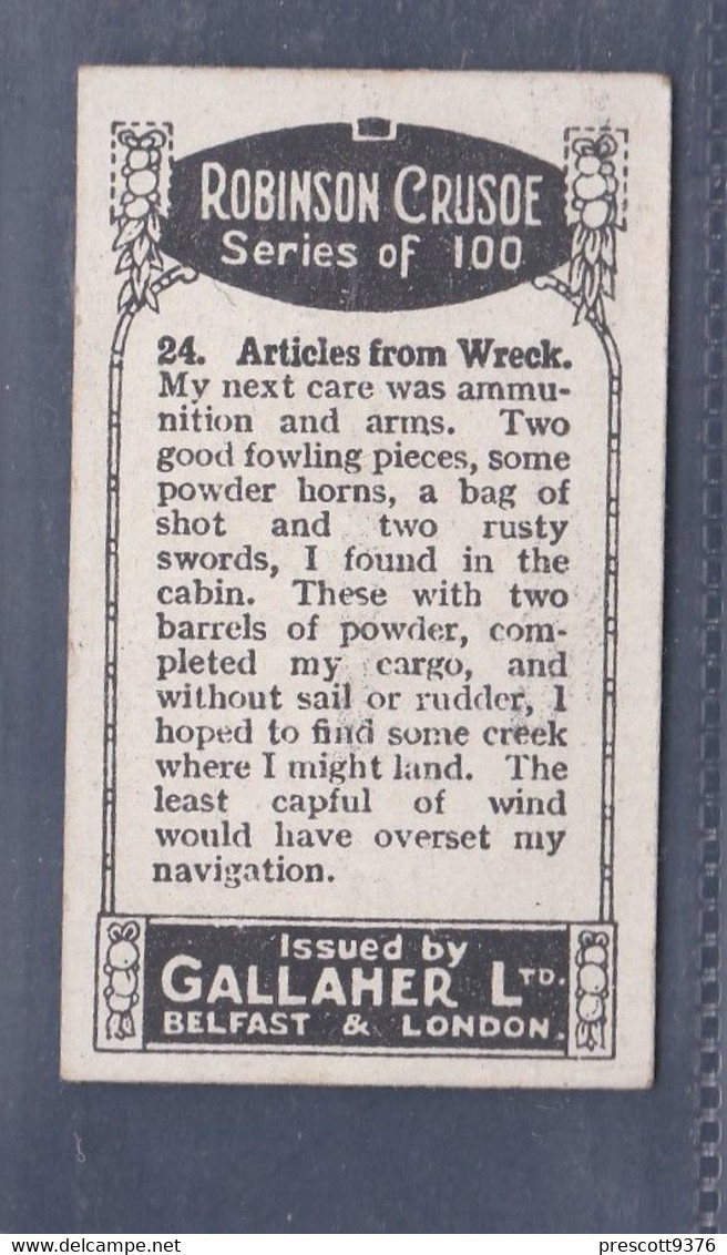 Robinson Crusoe 1928 -  Articles From The Wreck - Gallaher Cigarette Card - Original - Gallaher