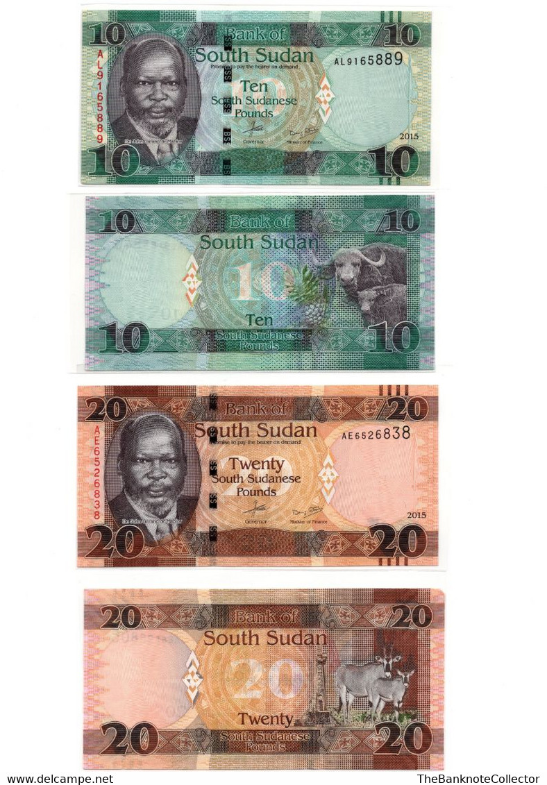 South Sudan 1 5 10  20 50 Nd 100 Pounds 2015 Issue 6 Pieces SET UNC - South Sudan