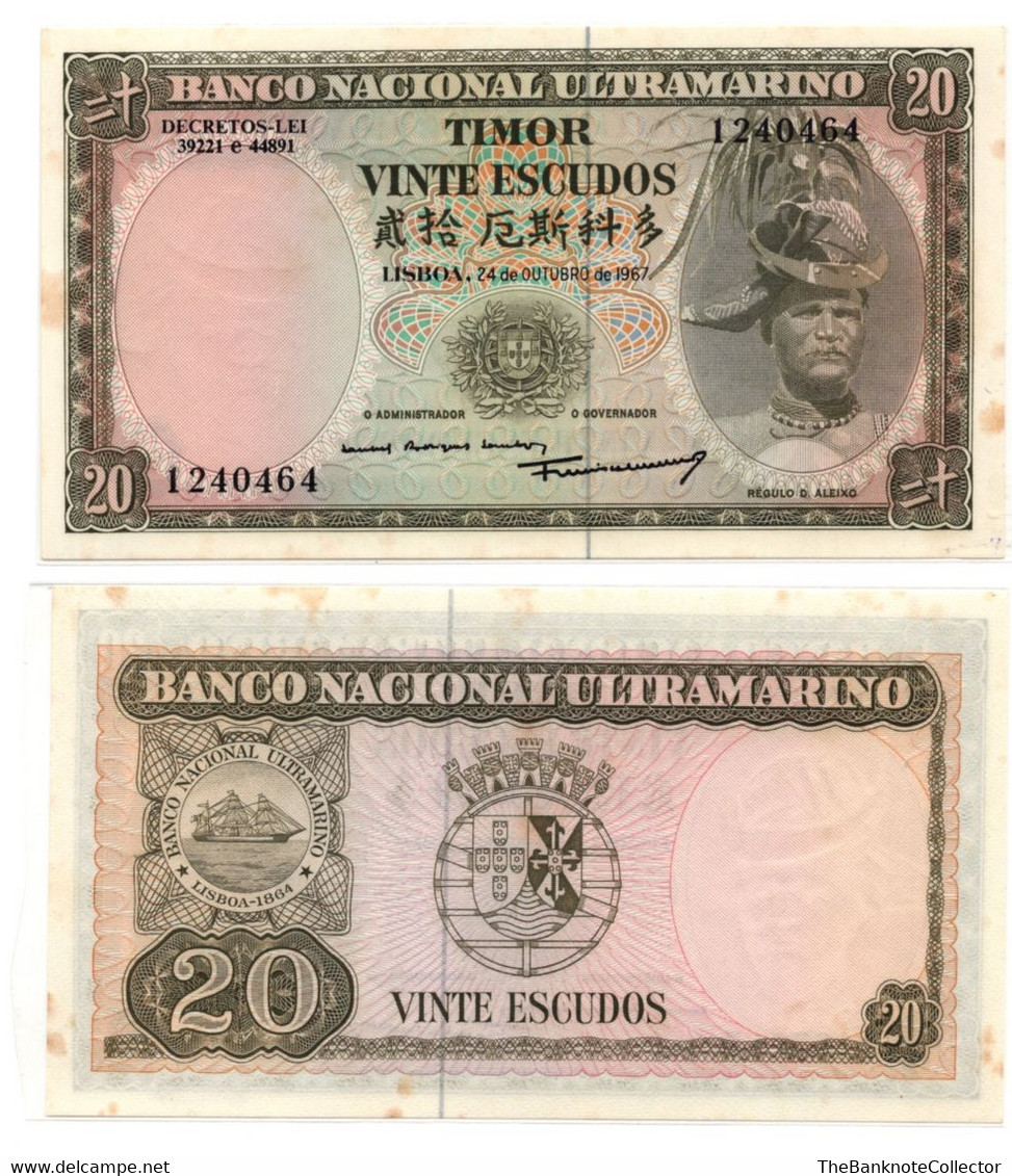 Timor 20 50 100 And 500 Escudos 1963-1967 Series 4 Pieces SET  500 Escudos -VF, Others  UNC  Foxing - Timor