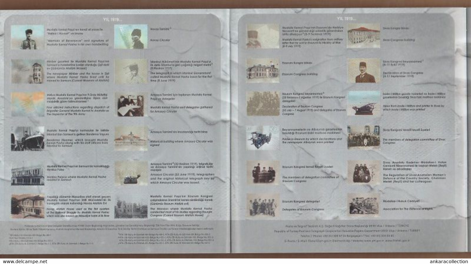 AC - TURKEY PORTFOLIO STAMP CENTENARY OF THE NATIONAL STRUGGLE MUSTAFA KEMAL ATATURK 1919 - 2019 24 STICKER STAMPS 2019 - Postzegelboekjes