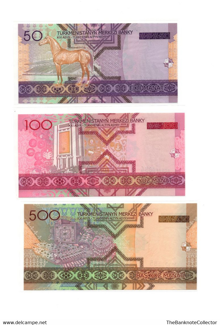 Turkmenistan 50 100 500 1000 5000 And 10000 Manat 2005 Issue 6 Pieces Set UNC - Turkmenistan