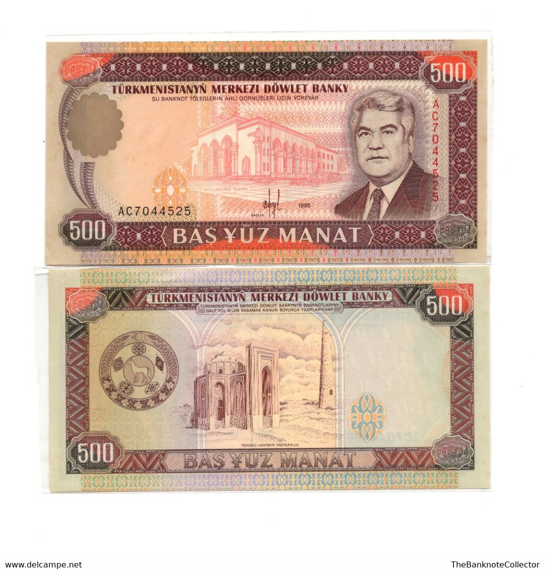 Turkmenistan 1 5 10 20 50 100 And 500 Manat 1995 Series 7 Pieces SET UNC - Turkménistan