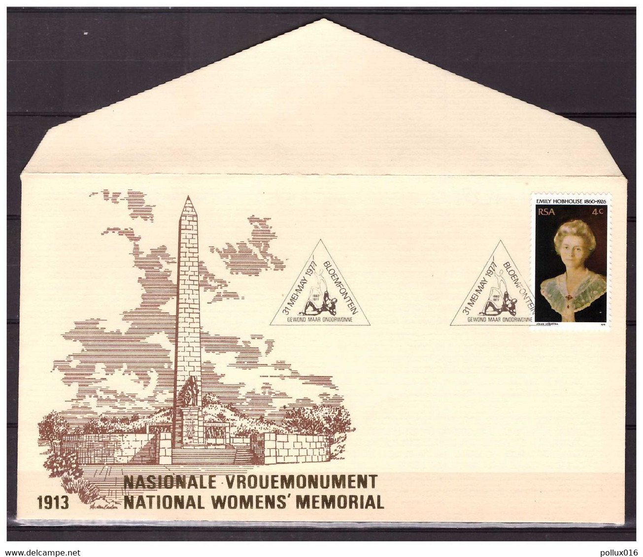 South-Africa 1977 Womens Memorial Emily Hobhouse - FDC