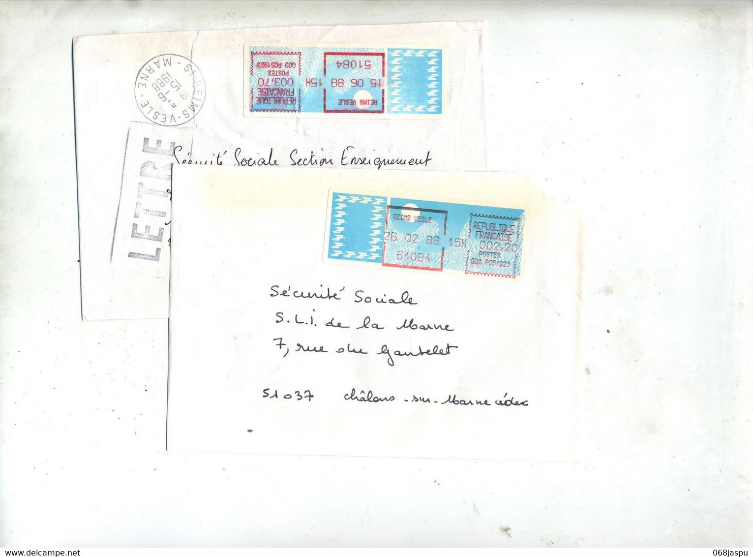 Lettre Cachet Reims Sur Vignette Bureau - 1985 « Carrier » Paper