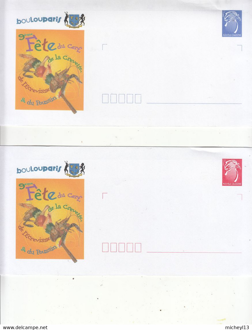 Nouvelle Calédonie-2 Entiers Postaux Enveloppes-9è Fête Du Cerf,de La Crevette,de L'écrevisse Et Du Poussin - Covers & Documents