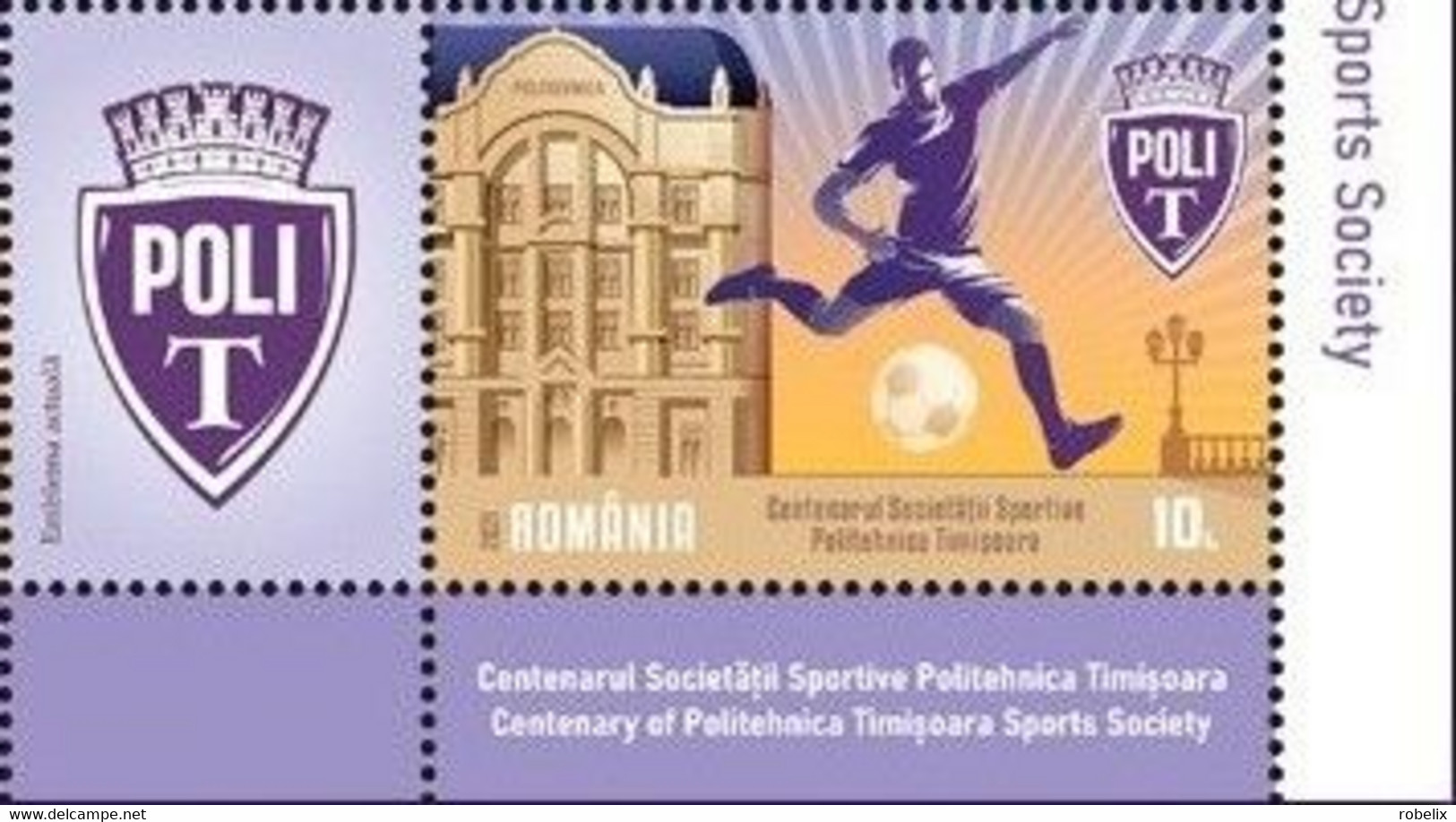 ROMANIA 2021 - Centenary Of The Sports Society "Politehnica Timisoara"  - Set Of 1stamp  MNH** - Famous Clubs