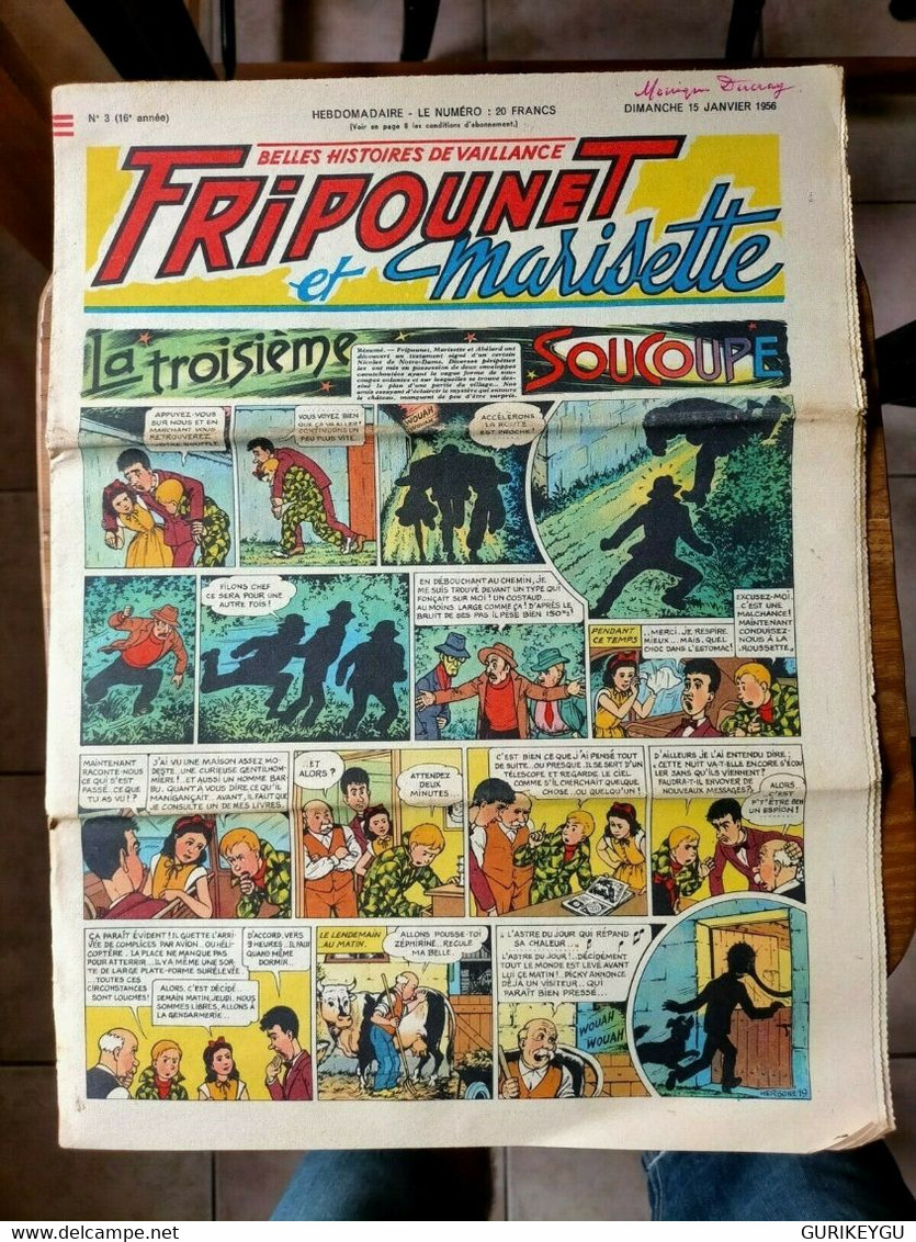 Fripounet Et Marisette N° 3 Sylvain Et Sylvette 15/01/1956 ROMOREAU - Sylvain Et Sylvette