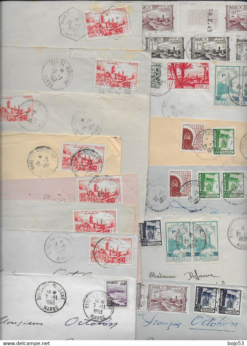 MAROC  Cachet Postal De BIN EL OUIDANE  De 1950 à 1954  Lot De 30 Enveloppes - Otros - África