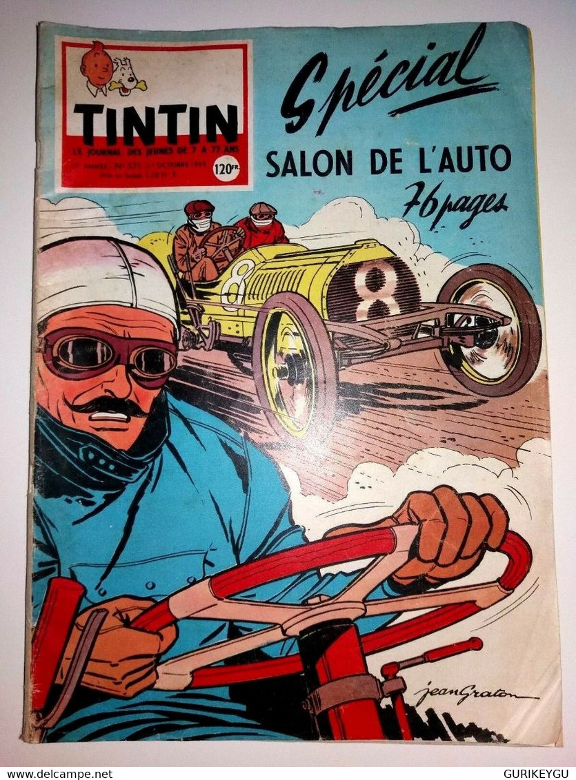 TINTIN N 571 Couverture JEAN GRATON Salon De L'auto Citroen DS-19 2CV 1-10-1959 - Sylvain Et Sylvette